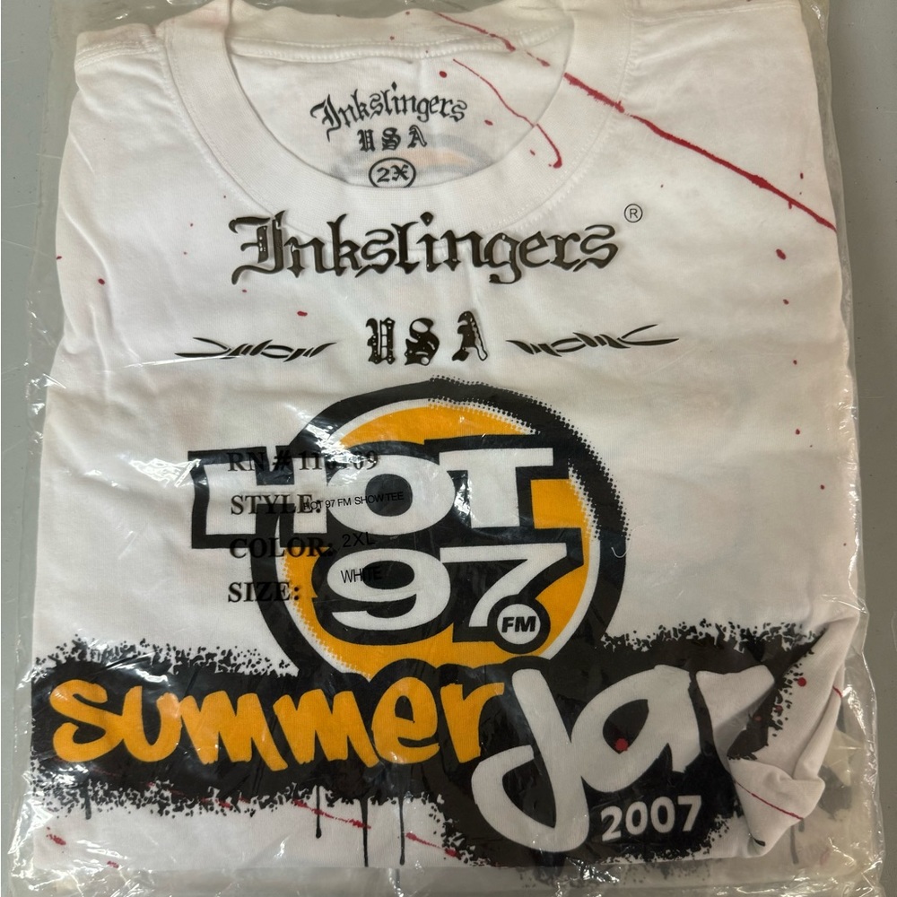 White Hot 97 FM Summer Jam 2007 InkslingersT-shirt Size 2XL New in bag sealed
